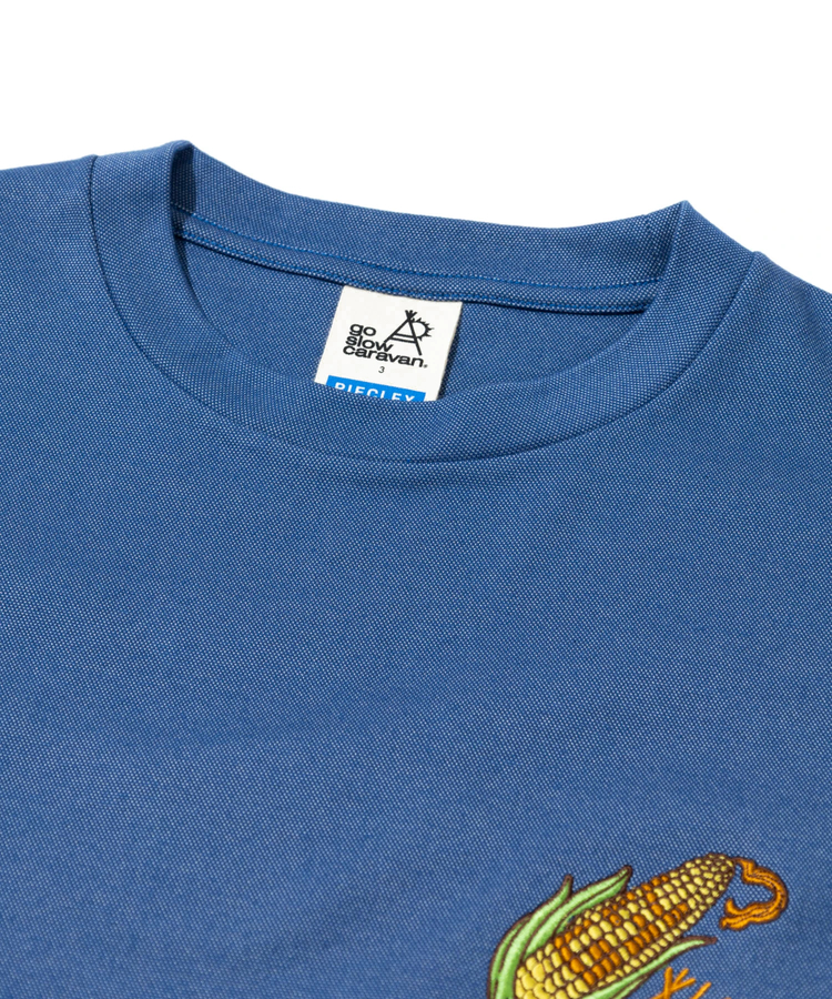 go slow caravan(ゴースローキャラバン) |PIECLEX とうもろこし刺繍 TEE (MENS)