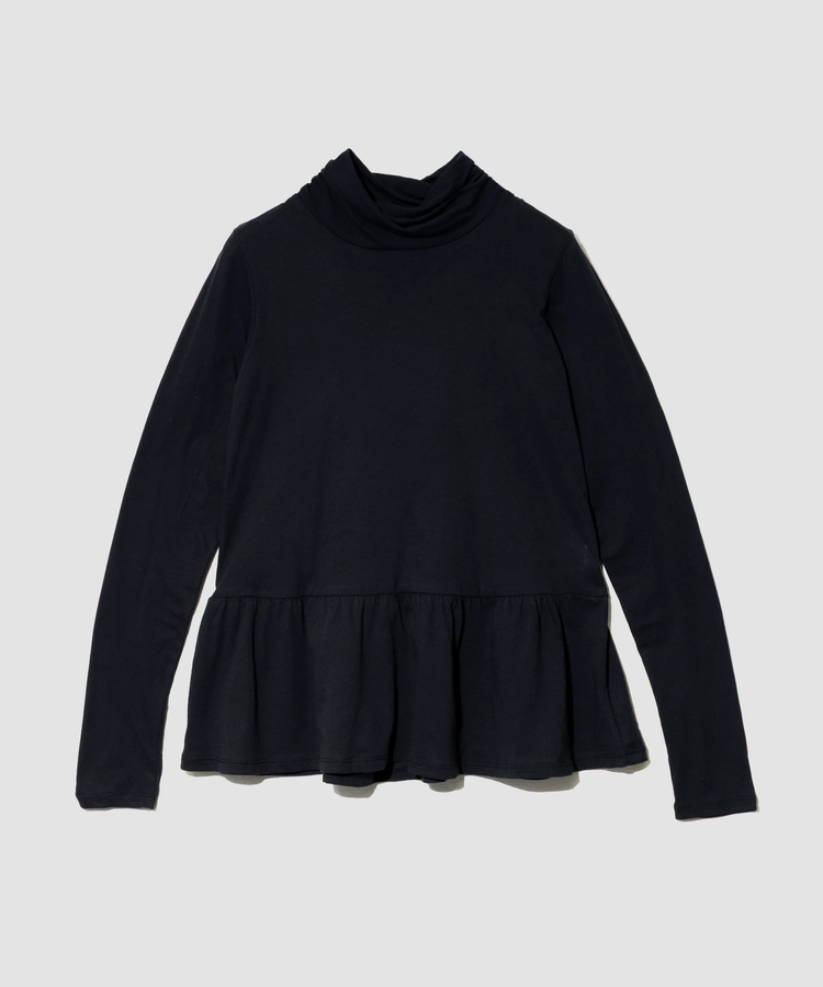 GENTIL/ジャンティー ねじりタートル シアーペプラムロンTEE (WOMENS