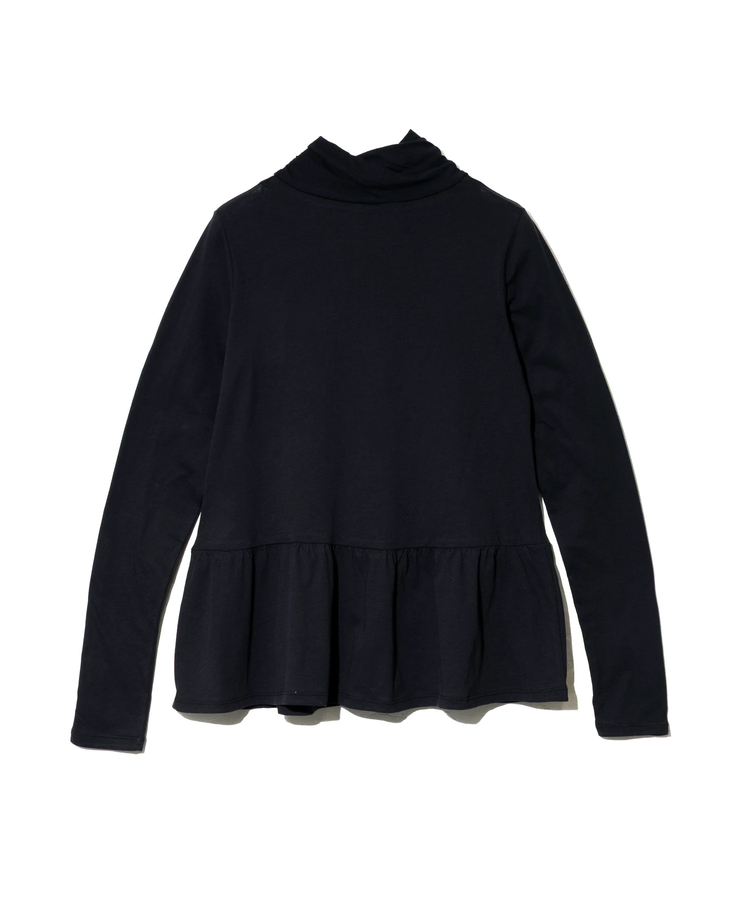 GENTIL/ジャンティー ねじりタートル シアーペプラムロンTEE (WOMENS