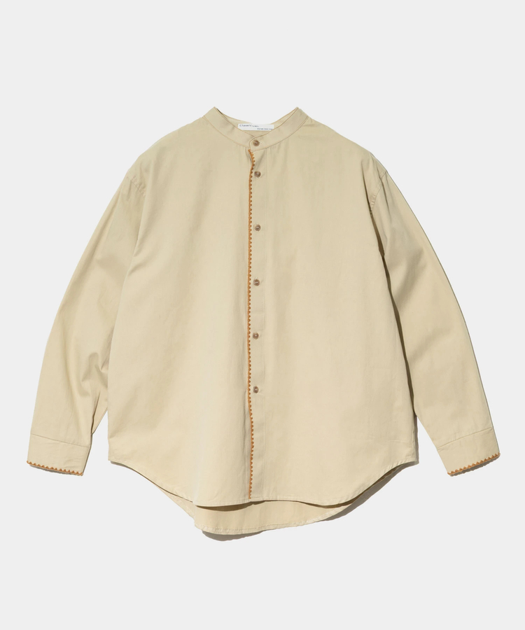yori ブランケットステッチシャツ ベージュ GENTIL/ジャンティー ブランケットステッチシャツ (WOMENS