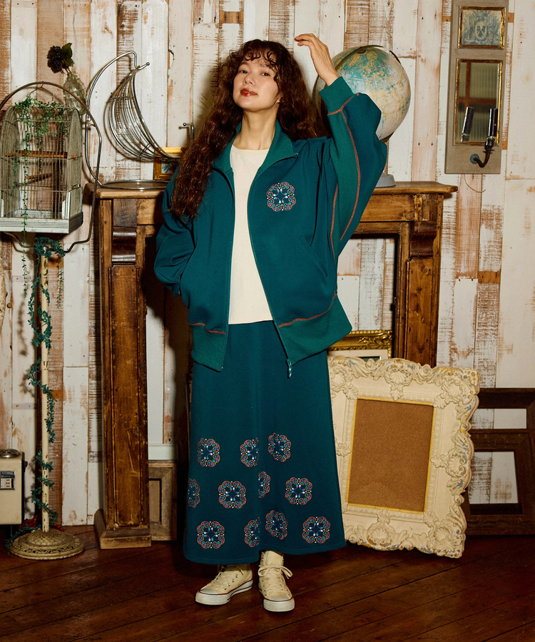 go slow caravan(ゴースローキャラバン) |ダンボールニット ドルマントラックジャケット (WOMENS)