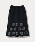 go slow caravan(ゴースローキャラバン) |ダンボールニット ペイズリー刺繍スカート (WOMENS)