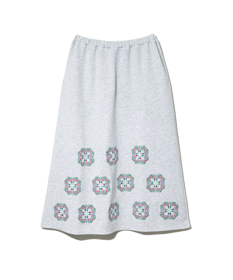 go slow caravan(ゴースローキャラバン) |ダンボールニット ペイズリー刺繍スカート (WOMENS)