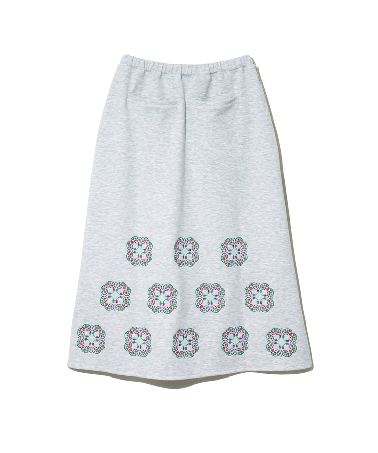 go slow caravan(ゴースローキャラバン) |ダンボールニット ペイズリー刺繍スカート (WOMENS)