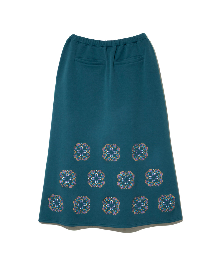 go slow caravan(ゴースローキャラバン) |ダンボールニット ペイズリー刺繍スカート (WOMENS)