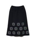 go slow caravan(ゴースローキャラバン) |ダンボールニット ペイズリー刺繍スカート (WOMENS)