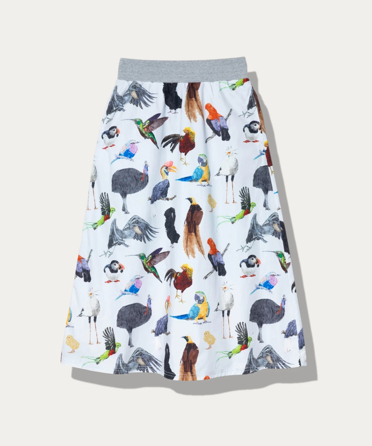 go slow caravan(ゴースローキャラバン) |オリジナル総柄Pt ウエストリブフレアスカート (WOMENS)