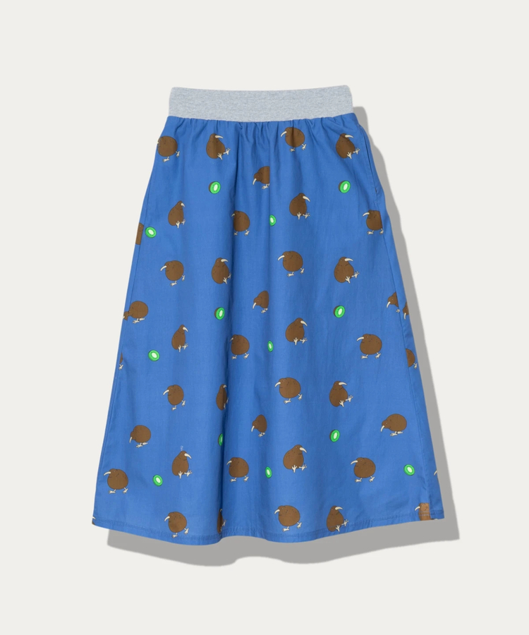 go slow caravan(ゴースローキャラバン) |オリジナル総柄Pt ウエストリブフレアスカート (WOMENS)