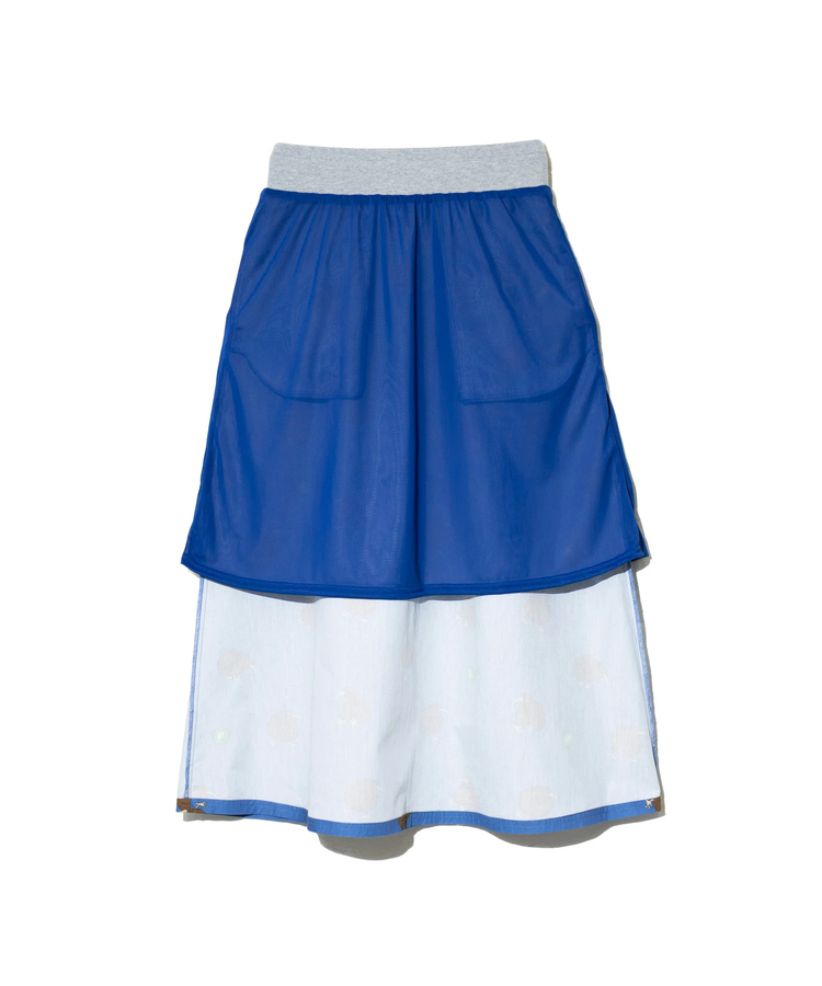 go slow caravan(ゴースローキャラバン) |オリジナル総柄Pt ウエストリブフレアスカート (WOMENS)