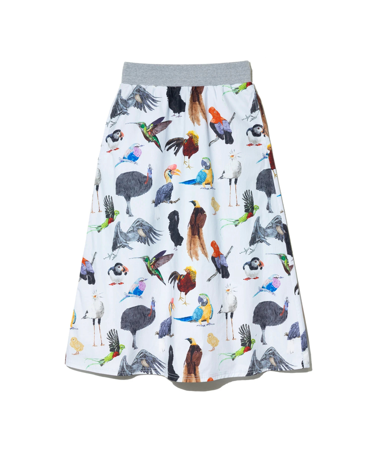 go slow caravan(ゴースローキャラバン) |オリジナル総柄Pt ウエストリブフレアスカート (WOMENS)