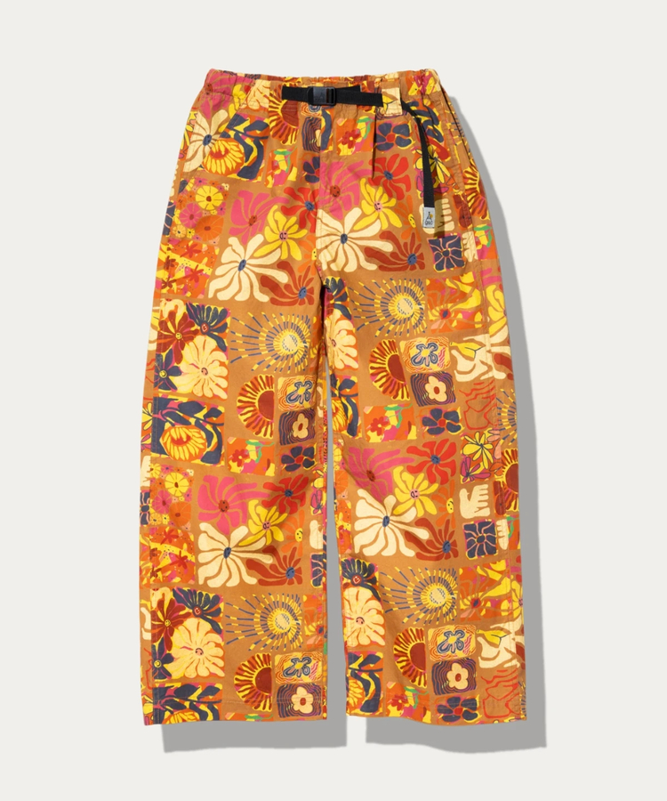 go slow caravan(ゴースローキャラバン) |タイプライター総柄プリントワイドパンツ (WOMENS)