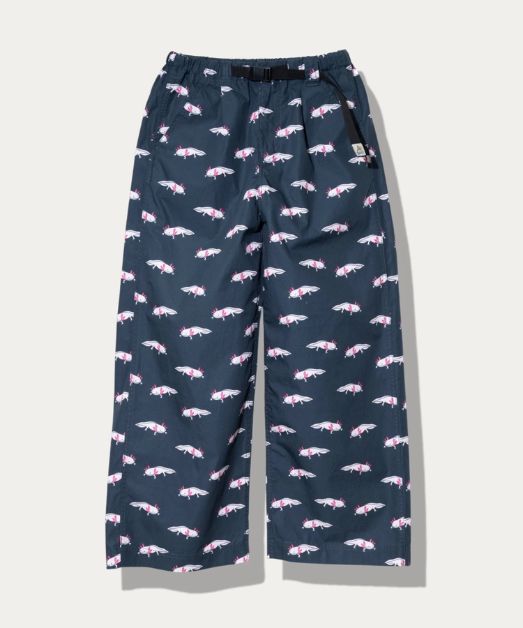 go slow caravan(ゴースローキャラバン) |タイプライター総柄プリントワイドパンツ (WOMENS)