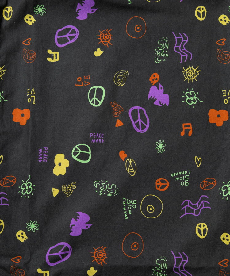 go slow caravan(ゴースローキャラバン) |タイプライター総柄プリントワイドパンツ (WOMENS)