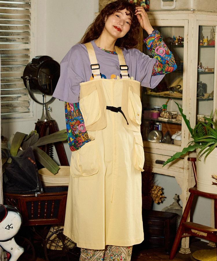 go slow caravan(ゴースローキャラバン) |C/N ベストレイヤードワンピース (WOMENS)