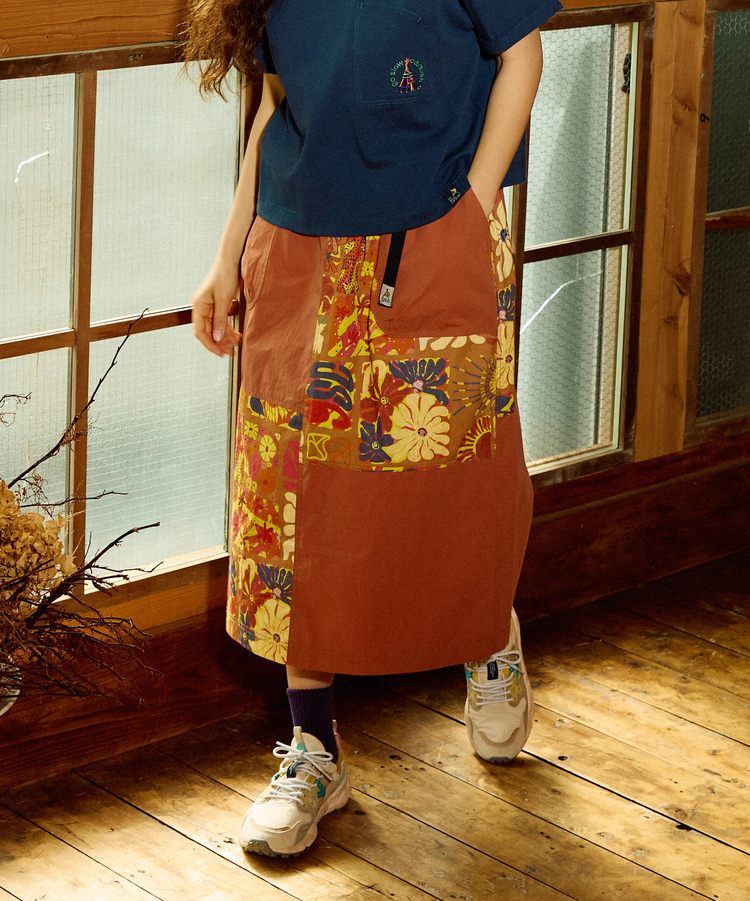 go slow caravan(ゴースローキャラバン) |タイプライタープリント切替スカート (WOMENS)