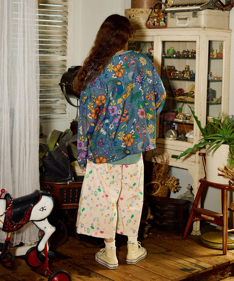 go slow caravan(ゴースローキャラバン) |虫よけハッピーフラワーシースループルオーバー (WOMENS)