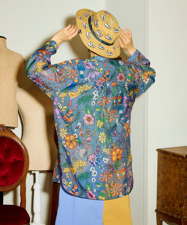 go slow caravan(ゴースローキャラバン) |虫よけハッピーフラワーシースルーシャツジャケット (WOMENS)