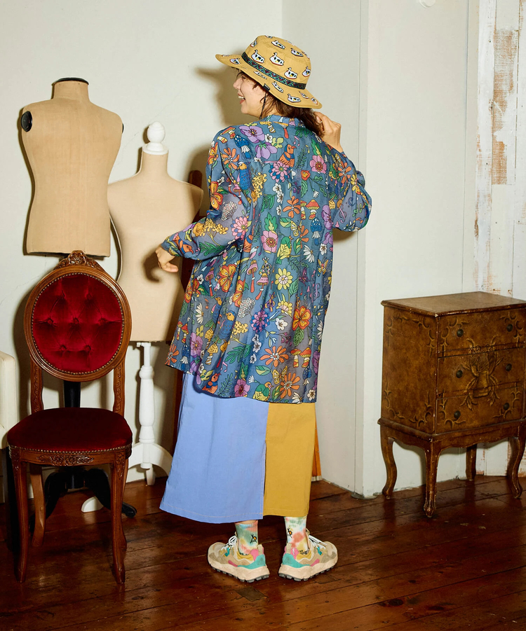 go slow caravan(ゴースローキャラバン) |虫よけハッピーフラワーシースルーシャツジャケット (WOMENS)