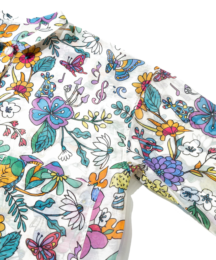 go slow caravan(ゴースローキャラバン) |虫よけハッピーフラワーシースルーシャツジャケット (WOMENS)