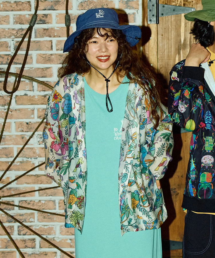go slow caravan(ゴースローキャラバン) |虫よけハッピーフラワーシースルーパーカージャケット (WOMENS)
