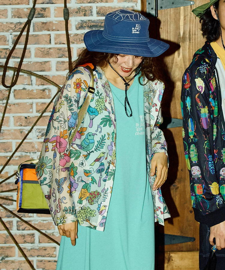 go slow caravan(ゴースローキャラバン) |虫よけハッピーフラワーシースルーパーカージャケット (WOMENS)