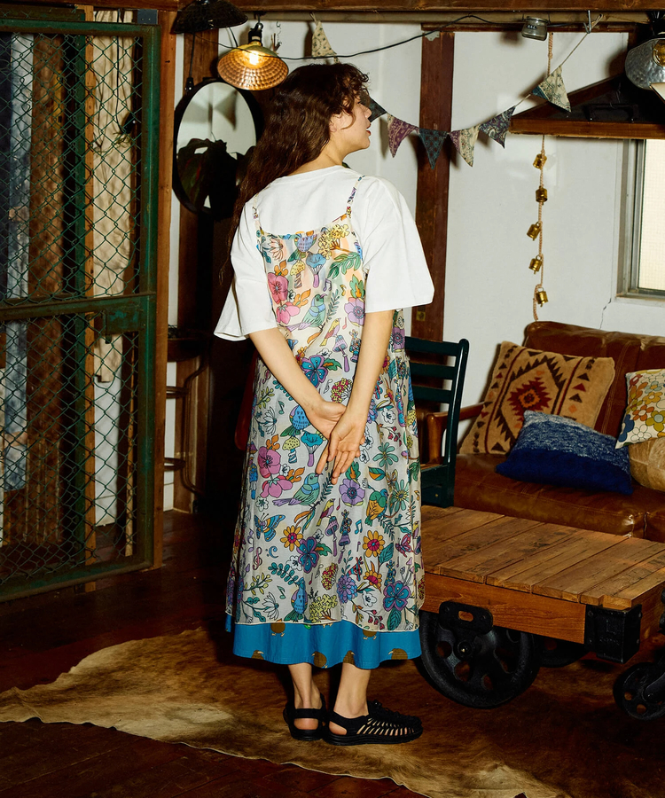 go slow caravan(ゴースローキャラバン) |虫よけハッピーフラワーシースルーキャミワンピース (WOMENS)