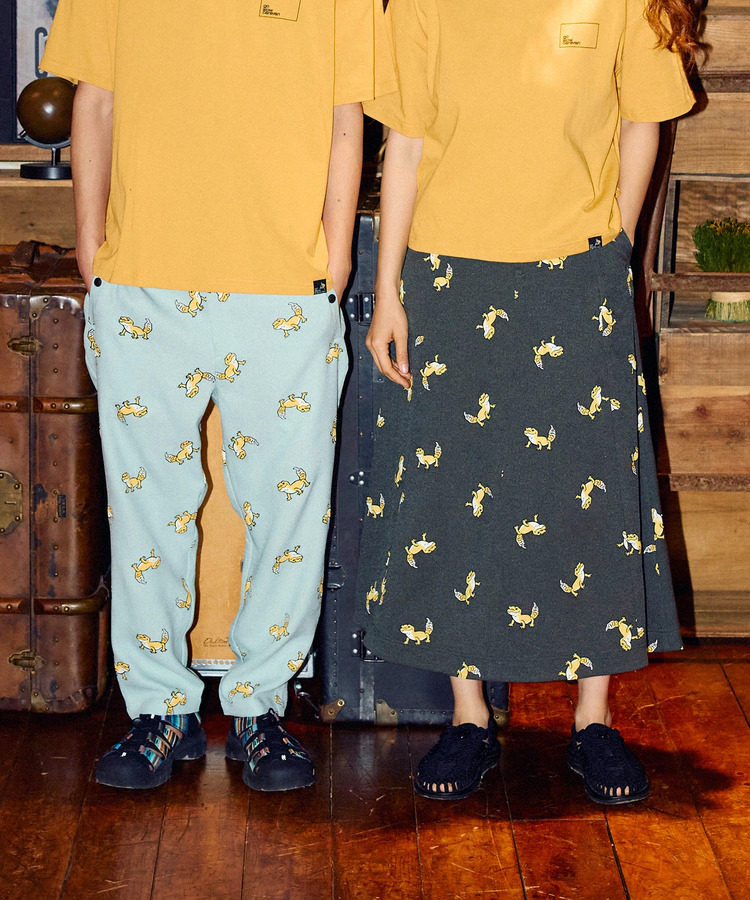 go slow caravan(ゴースローキャラバン) |ブッチャー総柄プリントスカート (WOMENS)