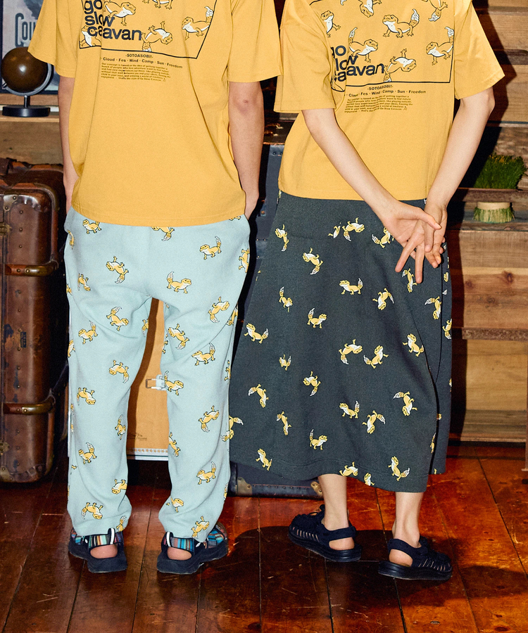 go slow caravan(ゴースローキャラバン) |ブッチャー総柄プリントスカート (WOMENS)