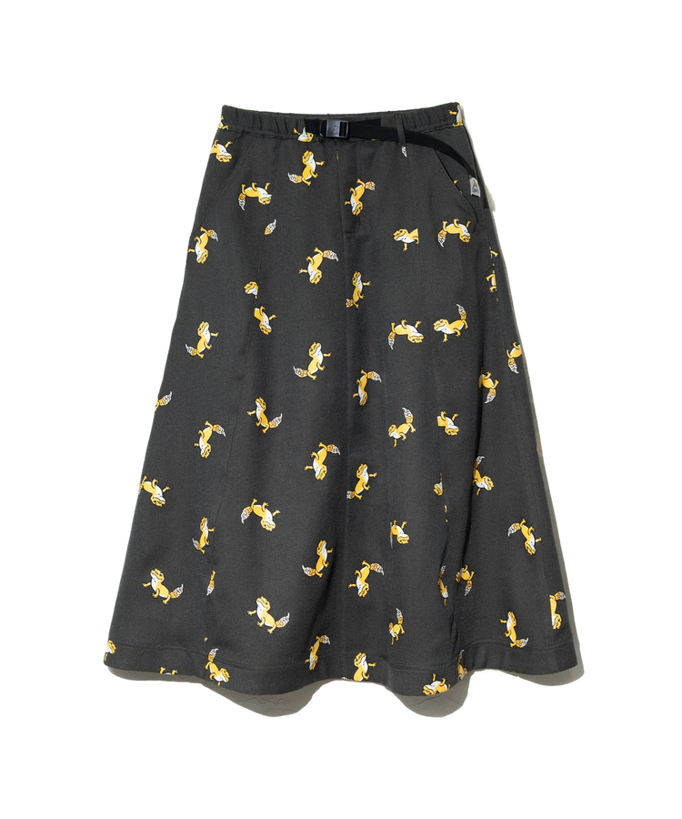 go slow caravan(ゴースローキャラバン) |ブッチャー総柄プリントスカート (WOMENS)