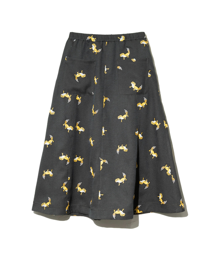 go slow caravan(ゴースローキャラバン) |ブッチャー総柄プリントスカート (WOMENS)