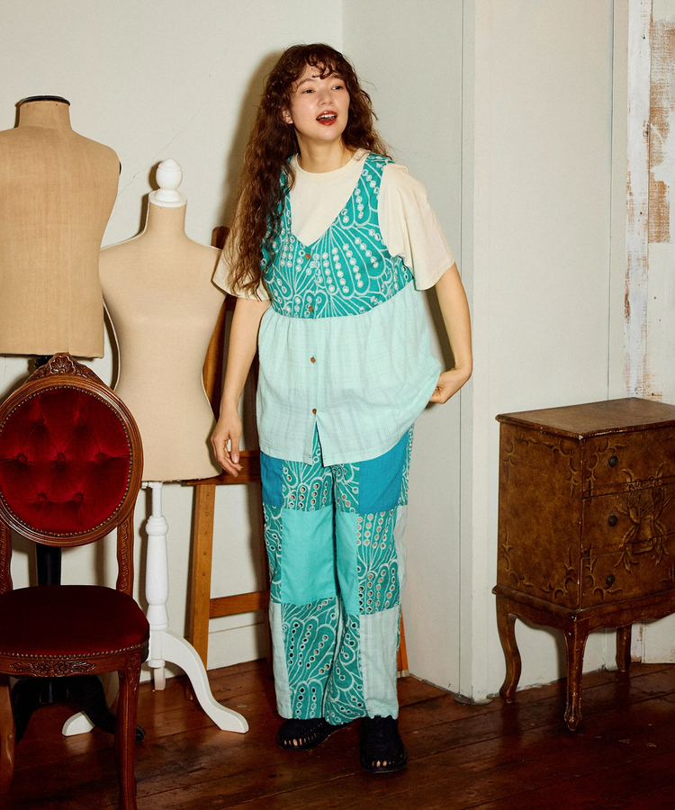 go slow caravan(ゴースローキャラバン) |カットワークコットン ノースリーブブラウス (WOMENS)