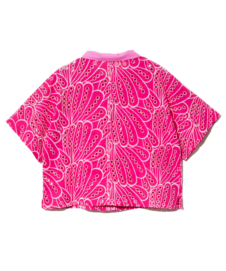 go slow caravan(ゴースローキャラバン) |カットワークコットン ハーフシャツ (WOMENS)