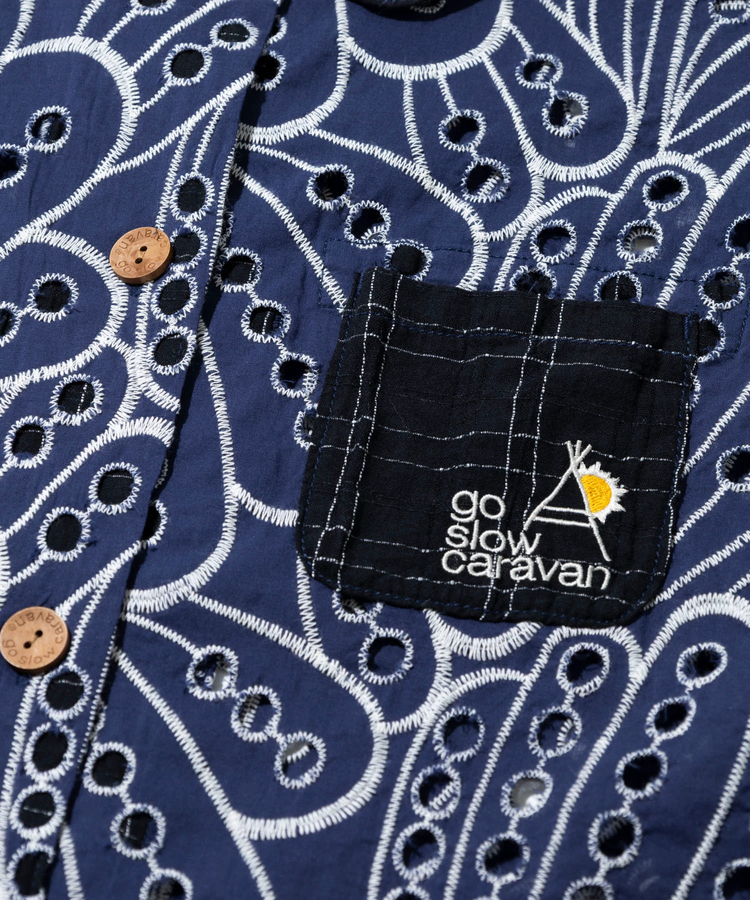 go slow caravan(ゴースローキャラバン) |カットワークコットン ハーフシャツ (WOMENS)