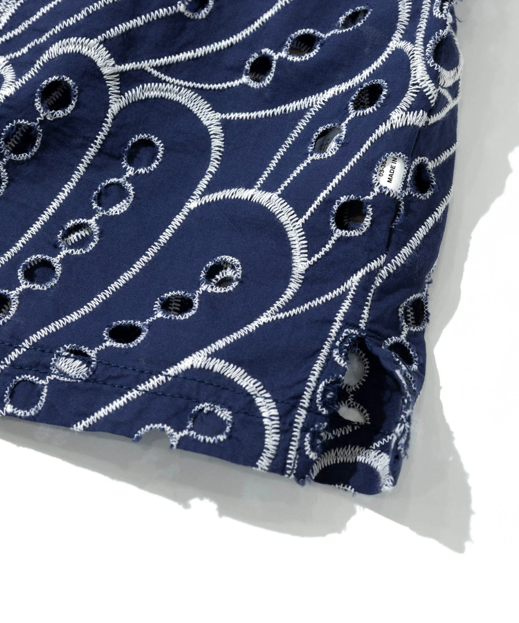 go slow caravan(ゴースローキャラバン) |カットワークコットン ハーフシャツ (WOMENS)