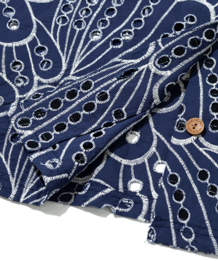 go slow caravan(ゴースローキャラバン) |カットワークコットン ハーフシャツ (WOMENS)