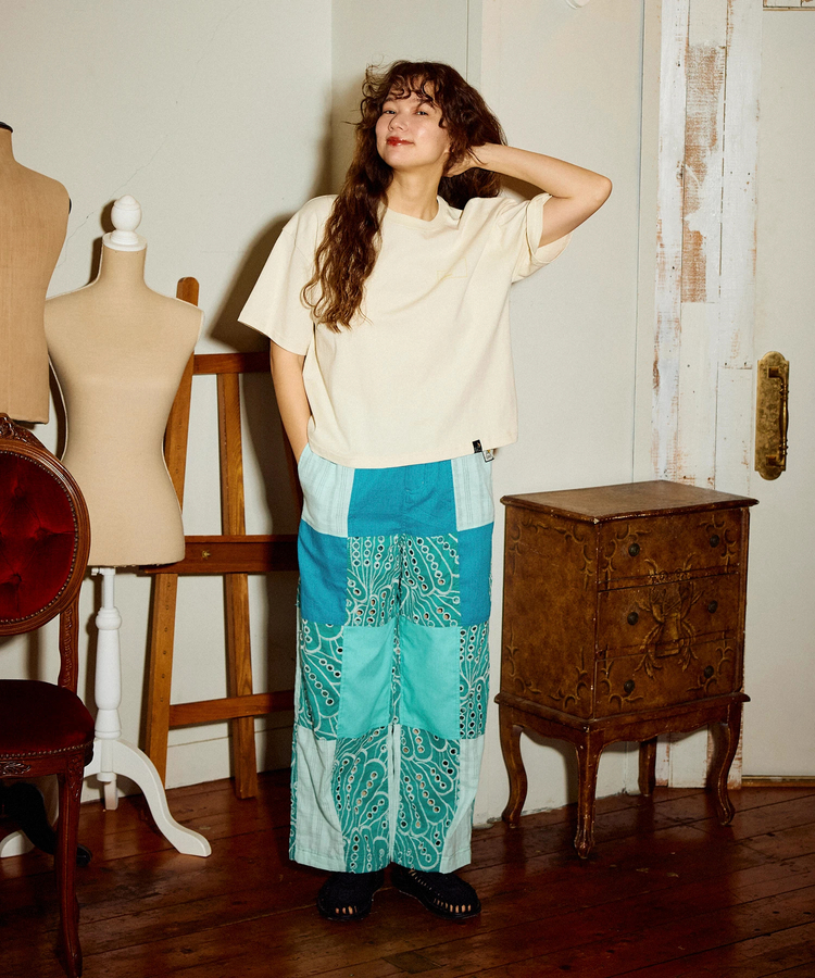 go slow caravan(ゴースローキャラバン) |カットワークコットン パッチワークパンツ (WOMENS)