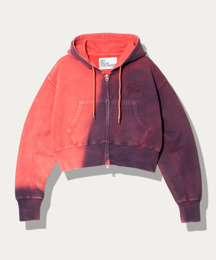 go slow caravan(ゴースローキャラバン) |UNIQUEインレイG/D 2TONEスプレーカラー ZIPショートフ (WOMENS)