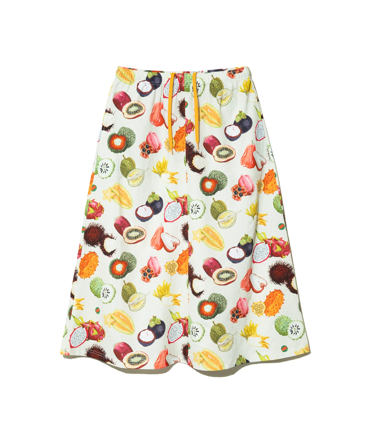 go slow caravan(ゴースローキャラバン) |ストレッチサッカー総柄スカート (WOMENS)