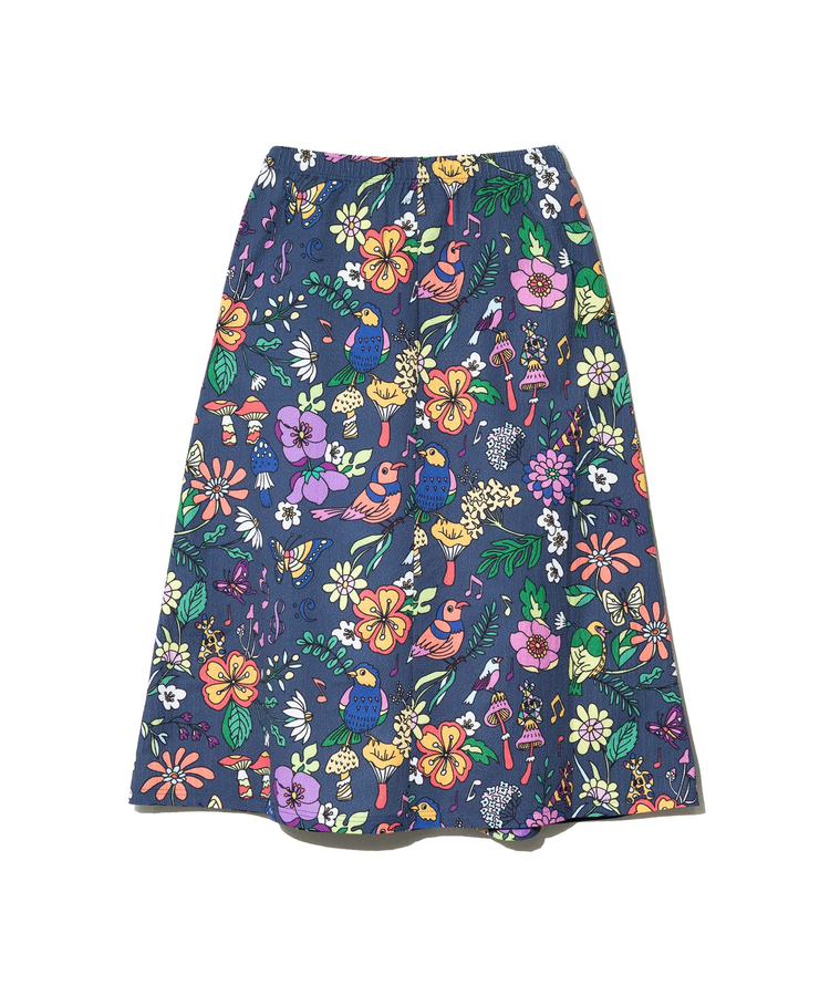 go slow caravan(ゴースローキャラバン) |ストレッチサッカー総柄スカート (WOMENS)