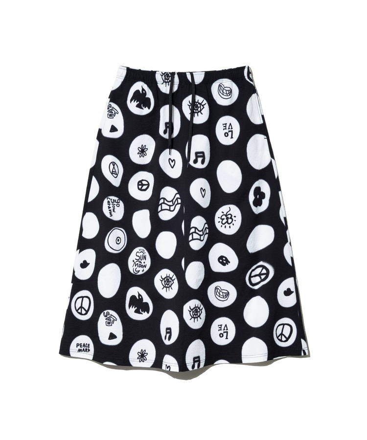 go slow caravan(ゴースローキャラバン) |ストレッチサッカー総柄スカート (WOMENS)