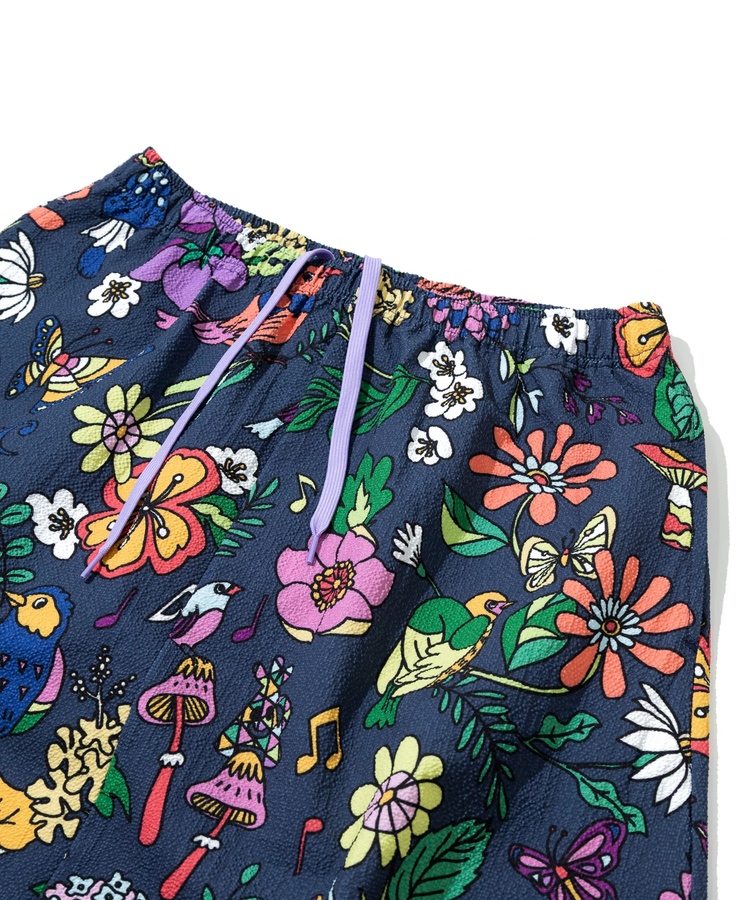 go slow caravan(ゴースローキャラバン) |ストレッチサッカー総柄スカート (WOMENS)