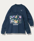 go slow caravan(ゴースローキャラバン) |USA/C スクエアLOGOバックプリントミドルLSTEE (WOMENS)