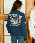 go slow caravan(ゴースローキャラバン) |USA/C スクエアLOGOバックプリントミドルLSTEE (WOMENS)