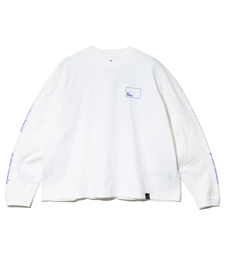 go slow caravan(ゴースローキャラバン) |USA/C スクエアLOGOバックプリントミドルLSTEE (WOMENS)