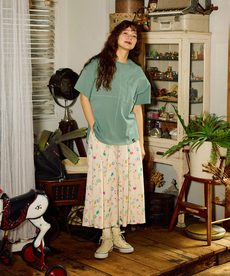 go slow caravan(ゴースローキャラバン) |USA/C ラウンドヘムTEE (WOMENS)