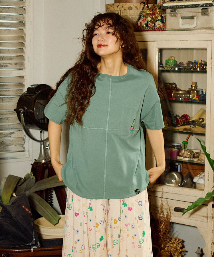 go slow caravan(ゴースローキャラバン) |USA/C ラウンドヘムTEE (WOMENS)