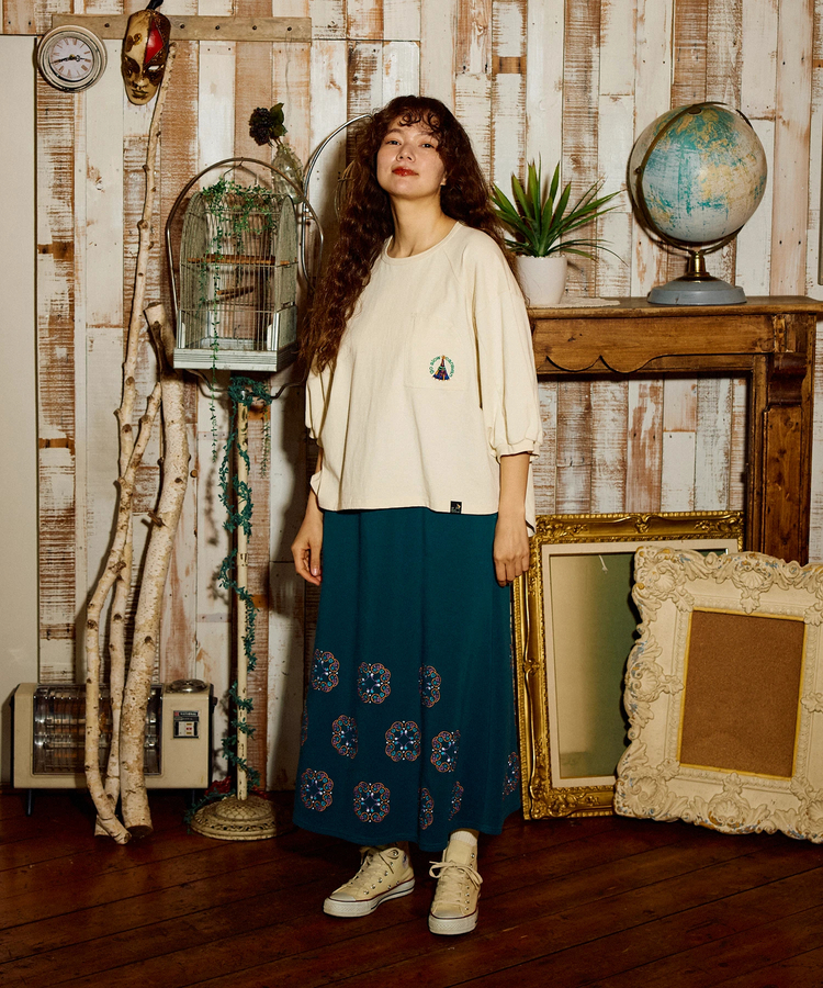 go slow caravan(ゴースローキャラバン) |USA/C ラグランセットインプルオーバーTEE (WOMENS)