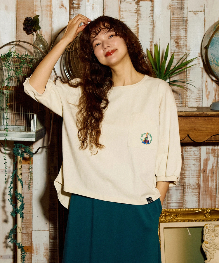 go slow caravan(ゴースローキャラバン) |USA/C ラグランセットインプルオーバーTEE (WOMENS)