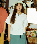go slow caravan(ゴースローキャラバン) |USA/C スクエアLOGOバックプリントミドルTEE (WOMENS)