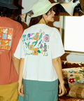 go slow caravan(ゴースローキャラバン) |USA/C スクエアLOGOバックプリントミドルTEE (WOMENS)